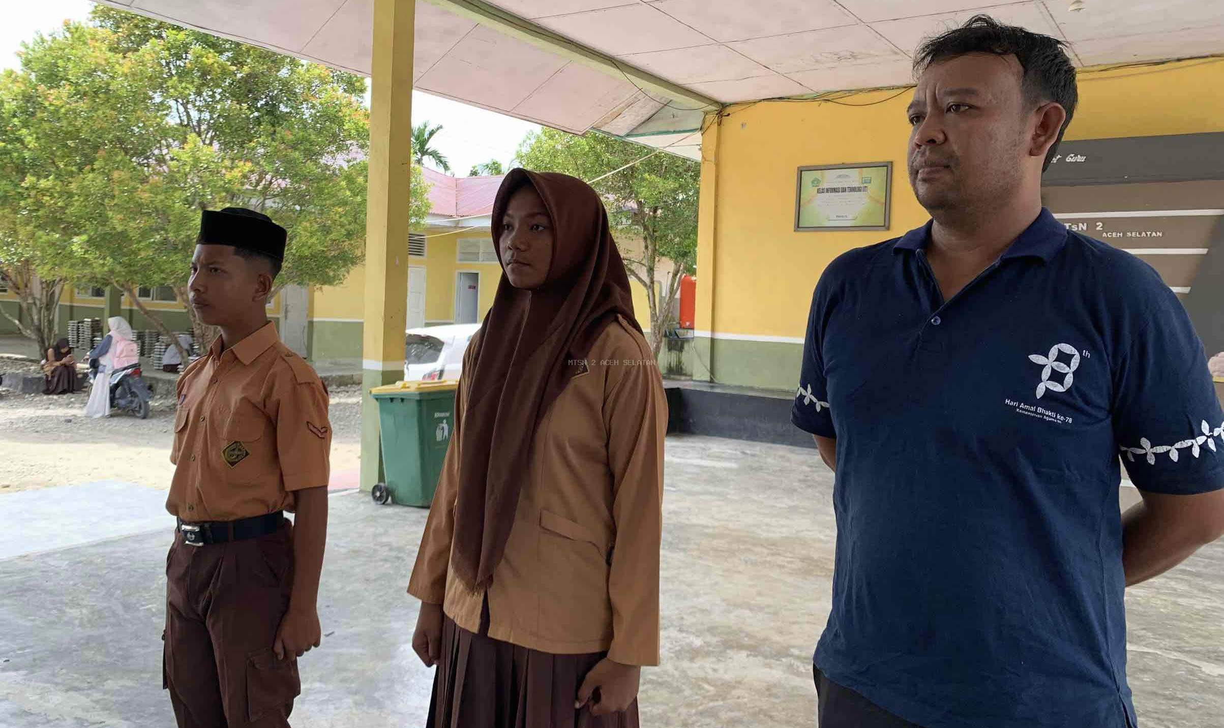 MTsN 2 Aceh Selatan Lepas Dua Siswa Ikuti Jambore Nasional XII